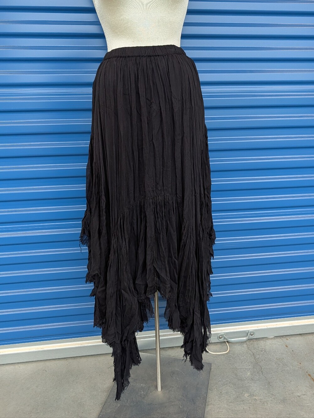 FREE PEOPLE FP ONE black clover raw edged hem skirt S